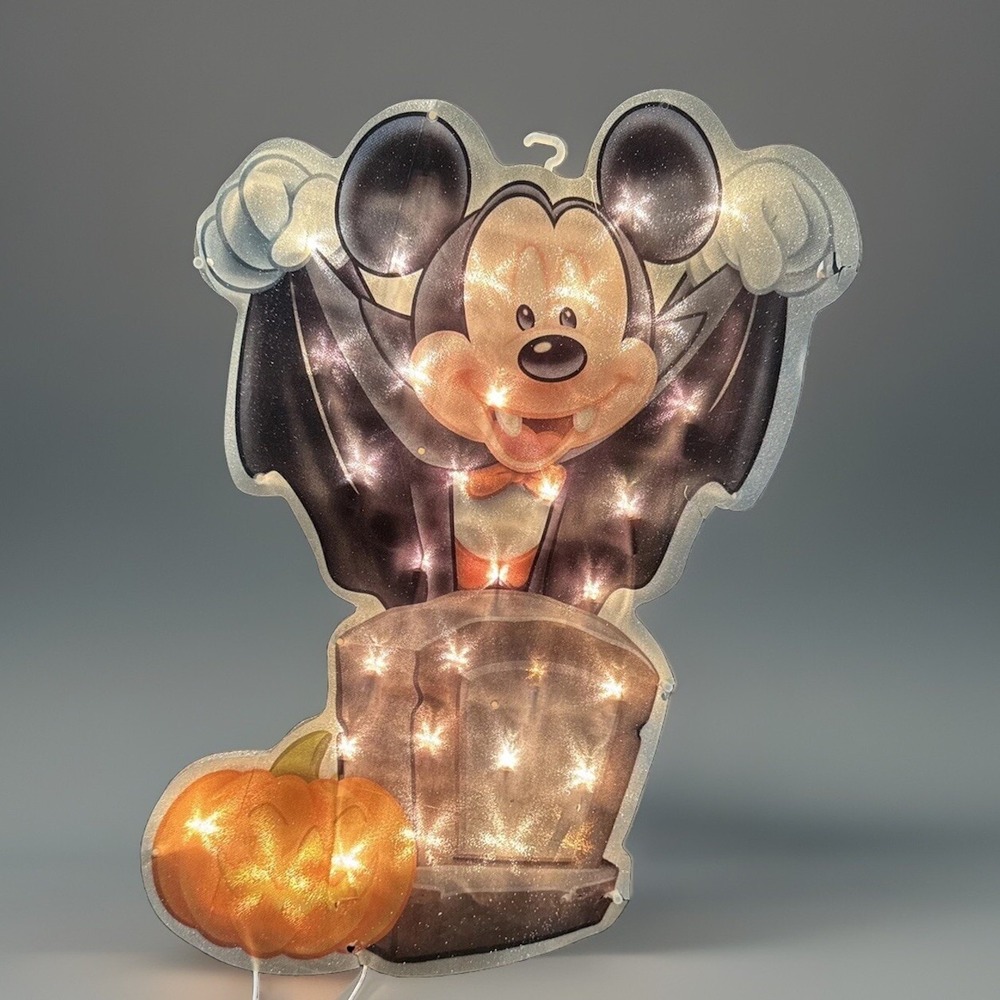 Mickey Mouse  Halloween Light Up Glitter Decoration Vampire 17" Disney
